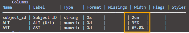 colwidth mixed units