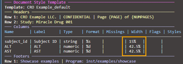 colwidth single locked